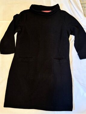 Boden Black Midi Dress with Subtle Pink Lining